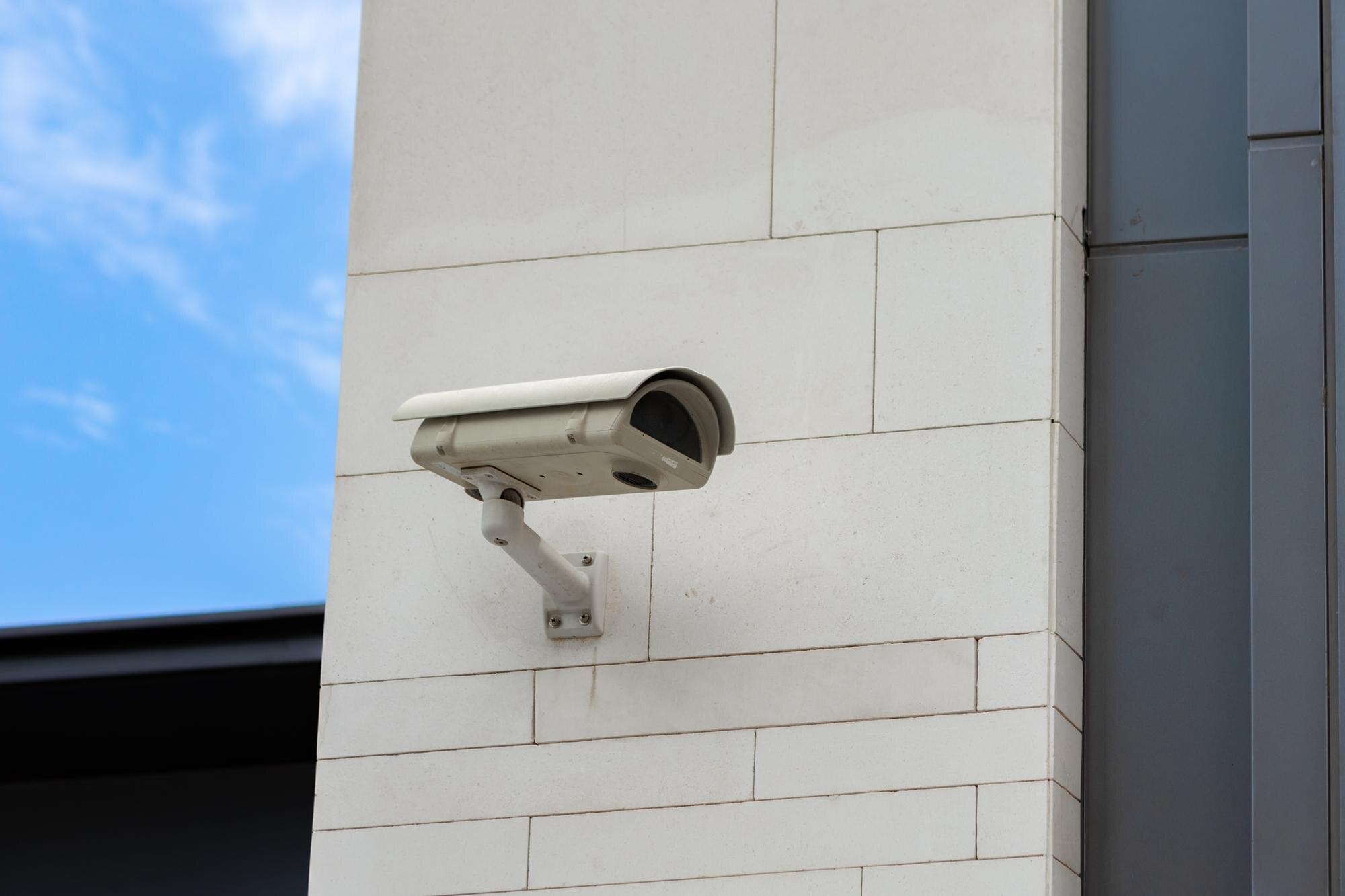 surveillance camera built into stone
